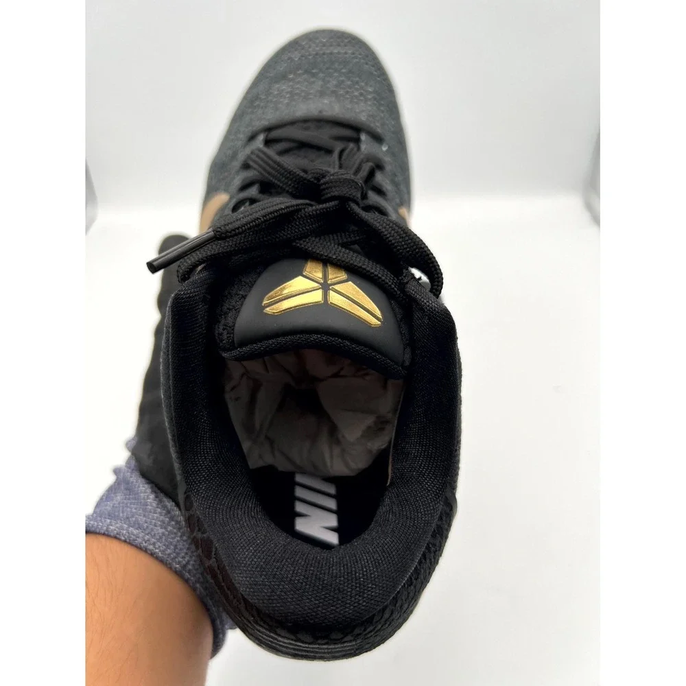 Nike Kobe 11 Elite Low 885003-994 Mens 9.5‎ Sneakers Cozy Gold Black Mamba Shoes